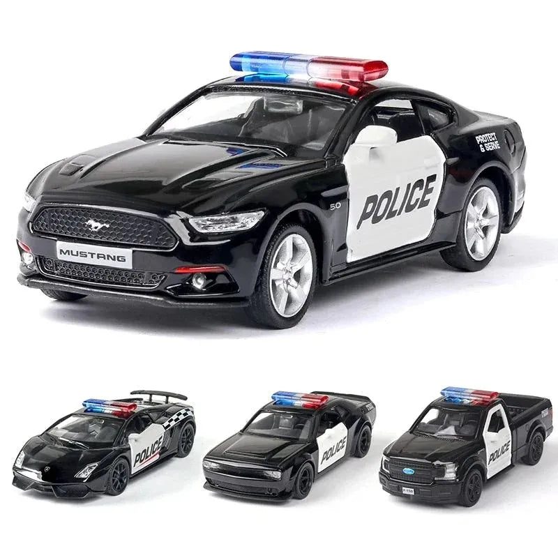 Miniatura Carro de Polícia - Lamborghini, Mustang, Dodge Challenger